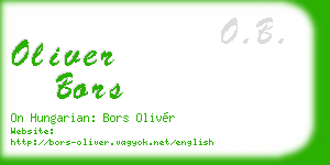 oliver bors business card