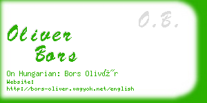 oliver bors business card